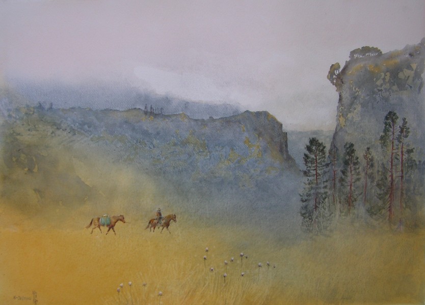 Jajouei,Hossein,Solitude,22x30inch,watercolor