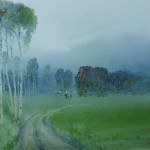 1- Spring in My Home Country Iran, 18 x 24 Inches, Watercolor on Paper, 2014, $1300