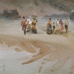 Jajouei Hossein , workers, 10 x 14 inched watercolor